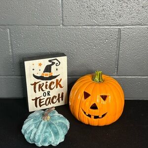 Halloween LOT of 3 - Pumpkin Decor Set